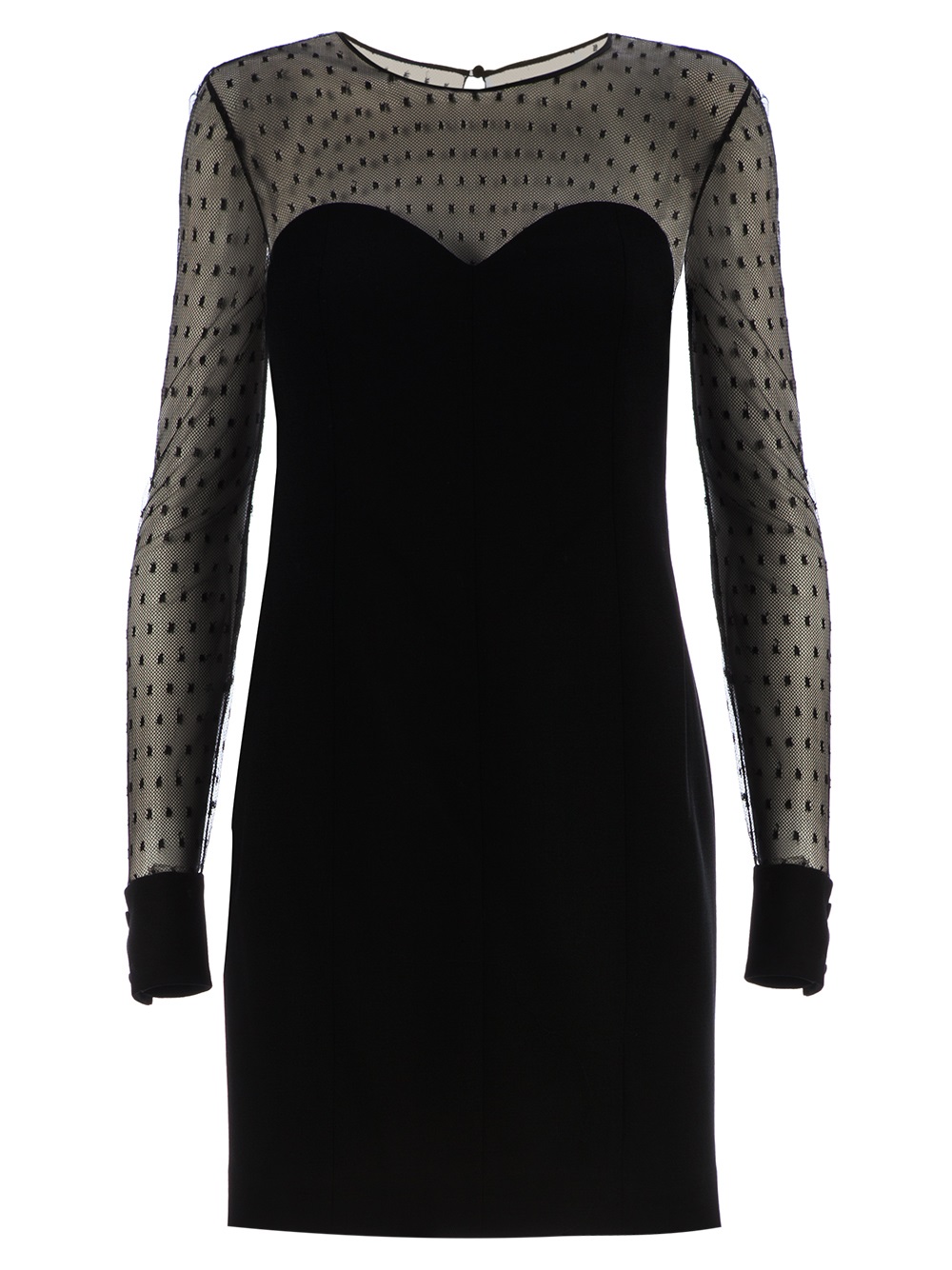 Saint Laurent Saint Laurent Sheer Double Layer Dress in Black | Lyst