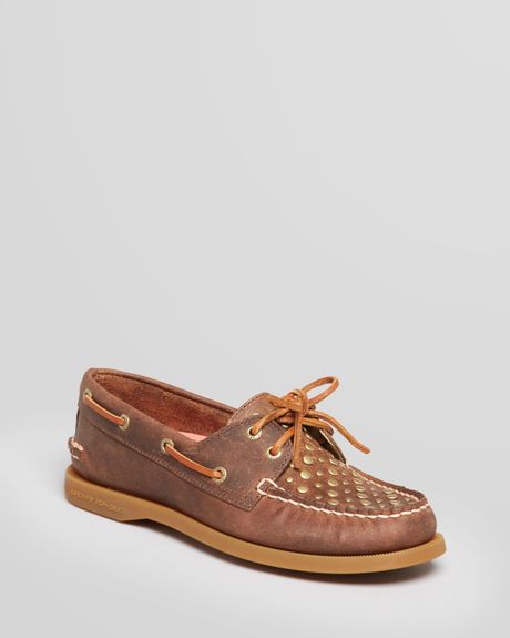 Sperry Top-sider Boat Shoes Ao Studs in Brown (Dark Brown