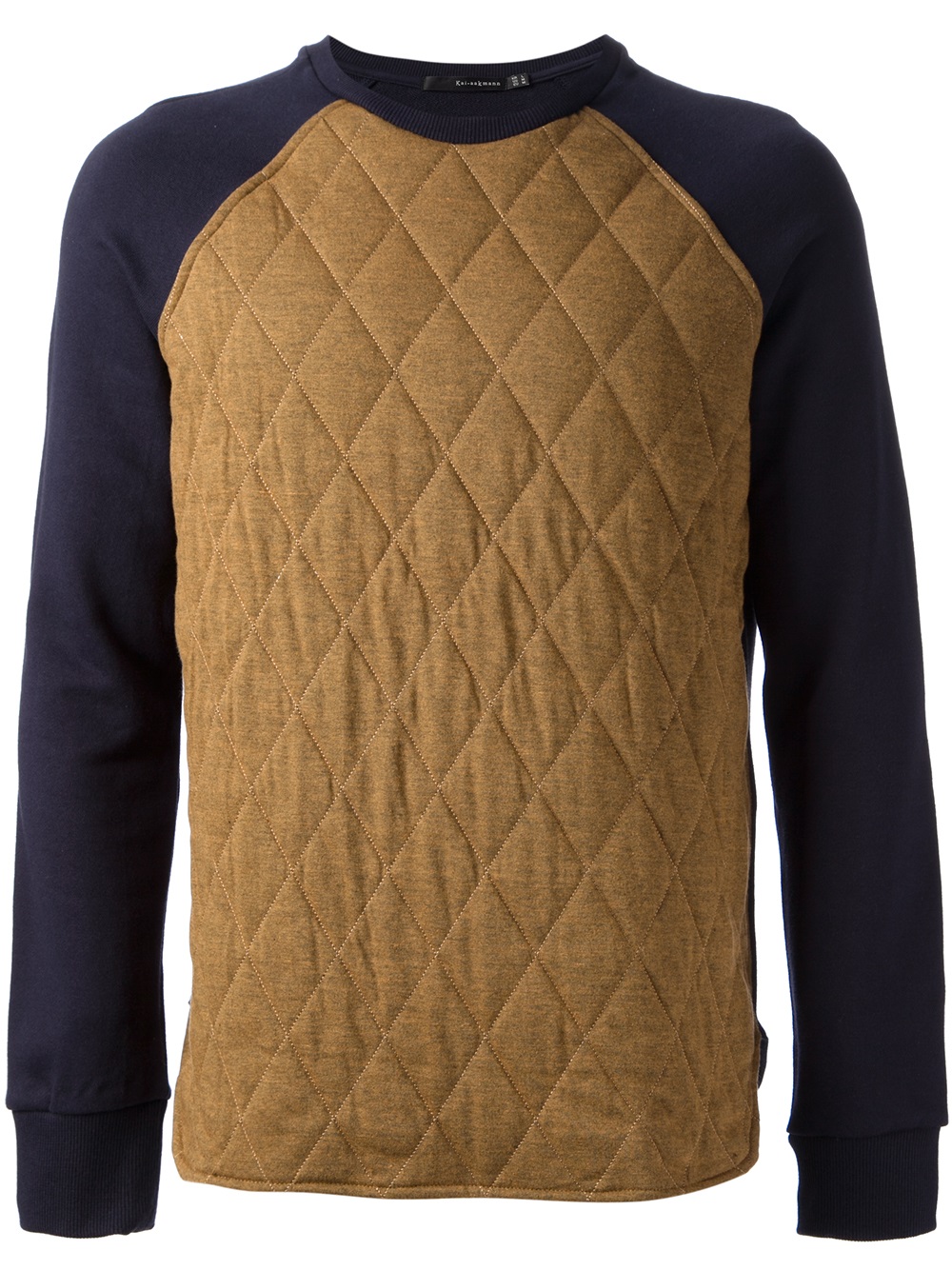 Kai Aakmann Quilted Bicolour Sweater in Blue for Men Lyst