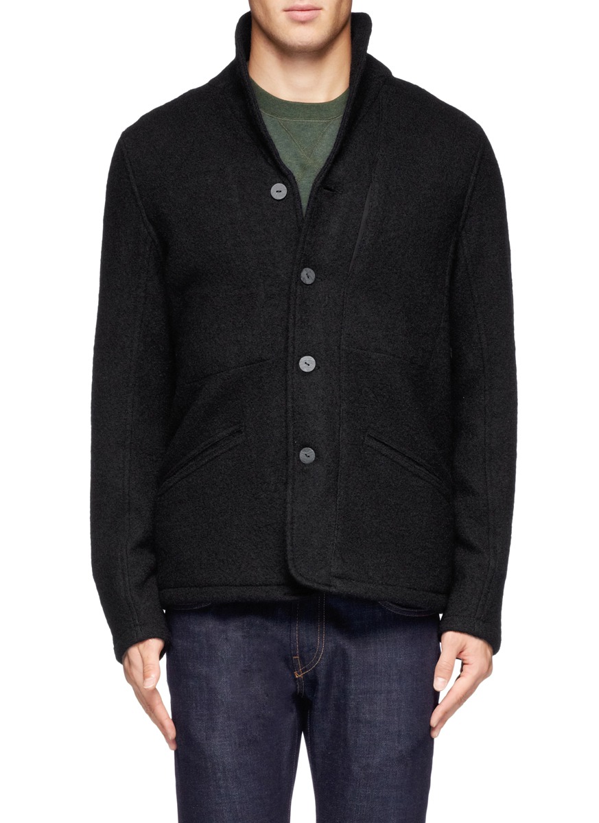 Denham Wool Shawl Collar Jacket in Black for Men Lyst