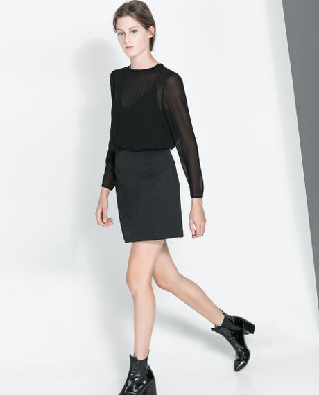 Zara Combination Dress in Black