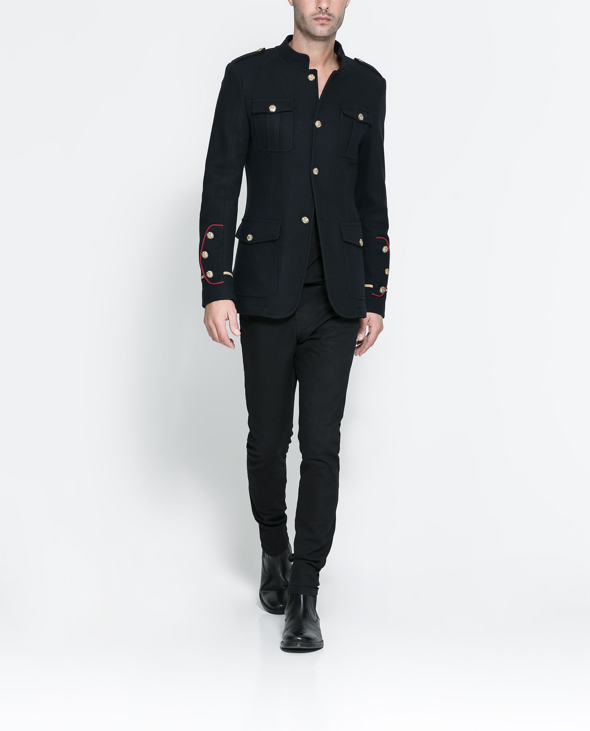 Zara Blazer with Pocket Flaps and Sleeves in Blue for Men Lyst