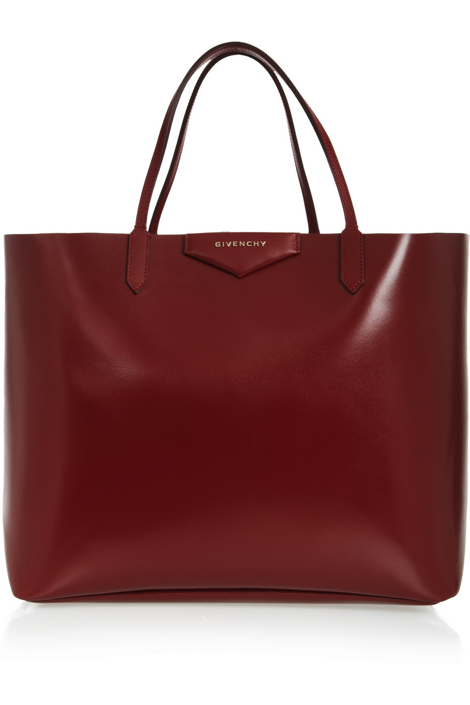 Givenchy Large Antigona Shopping Bag in Shiny Burgundy Leather in Red