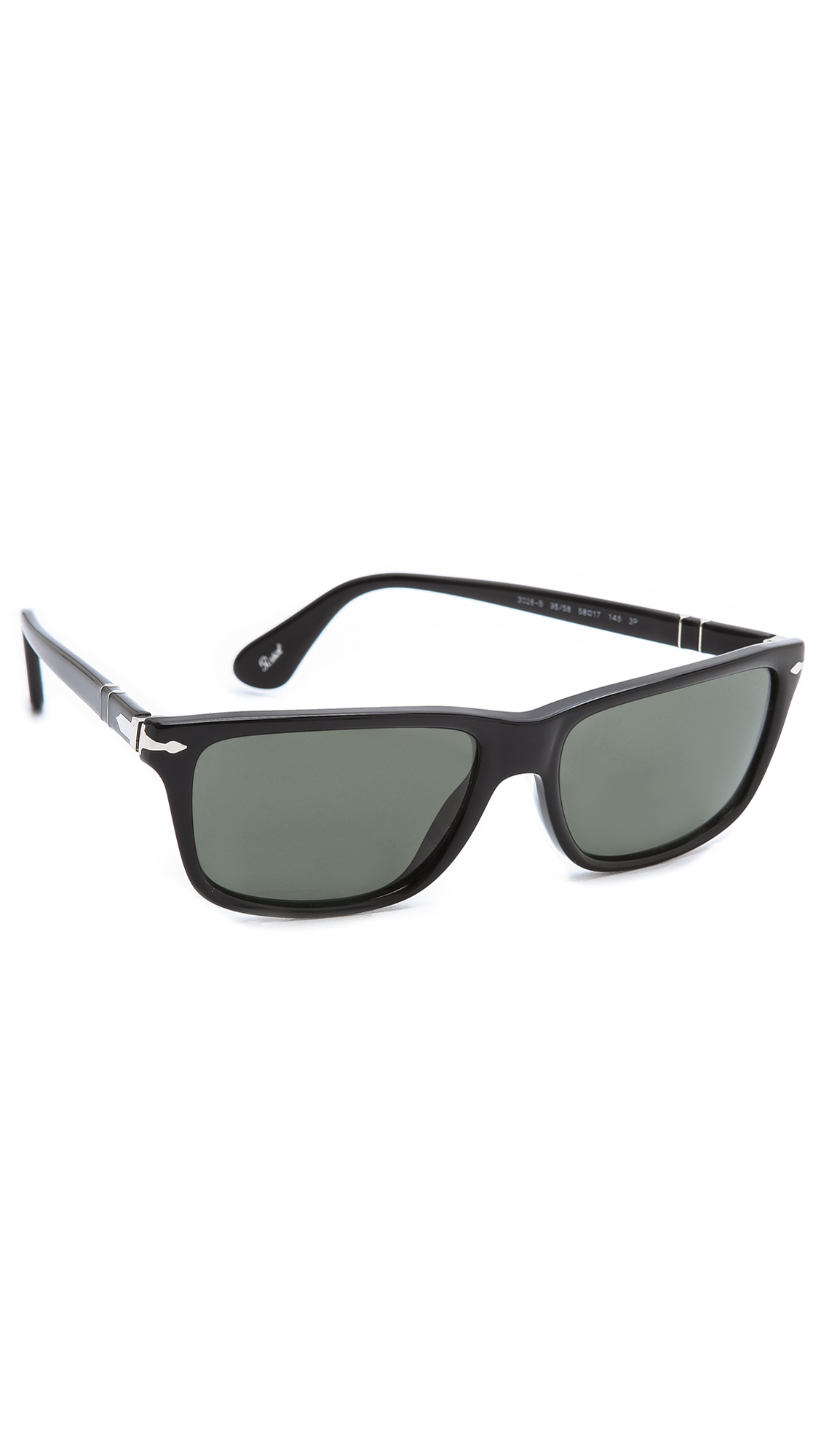 Persol Rectangular Polarized Sunglasses In Black For Men Lyst