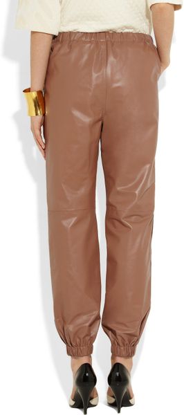 leather track pants womens