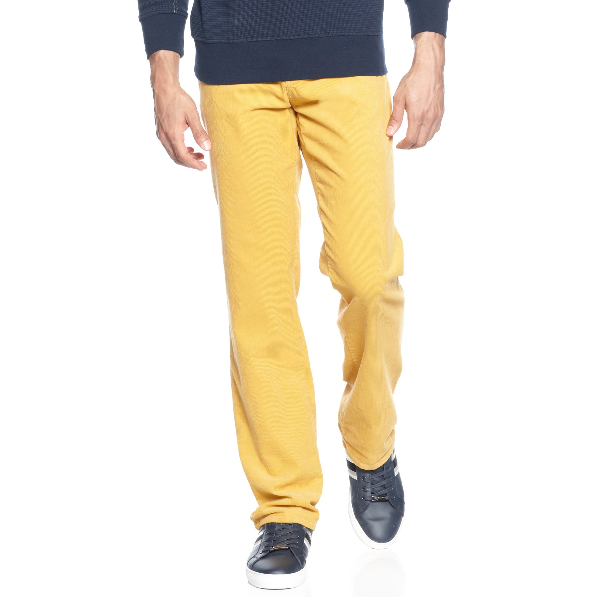 Sean John Double Dart Corduroy Pants in Yellow for Men (Dijon) Lyst