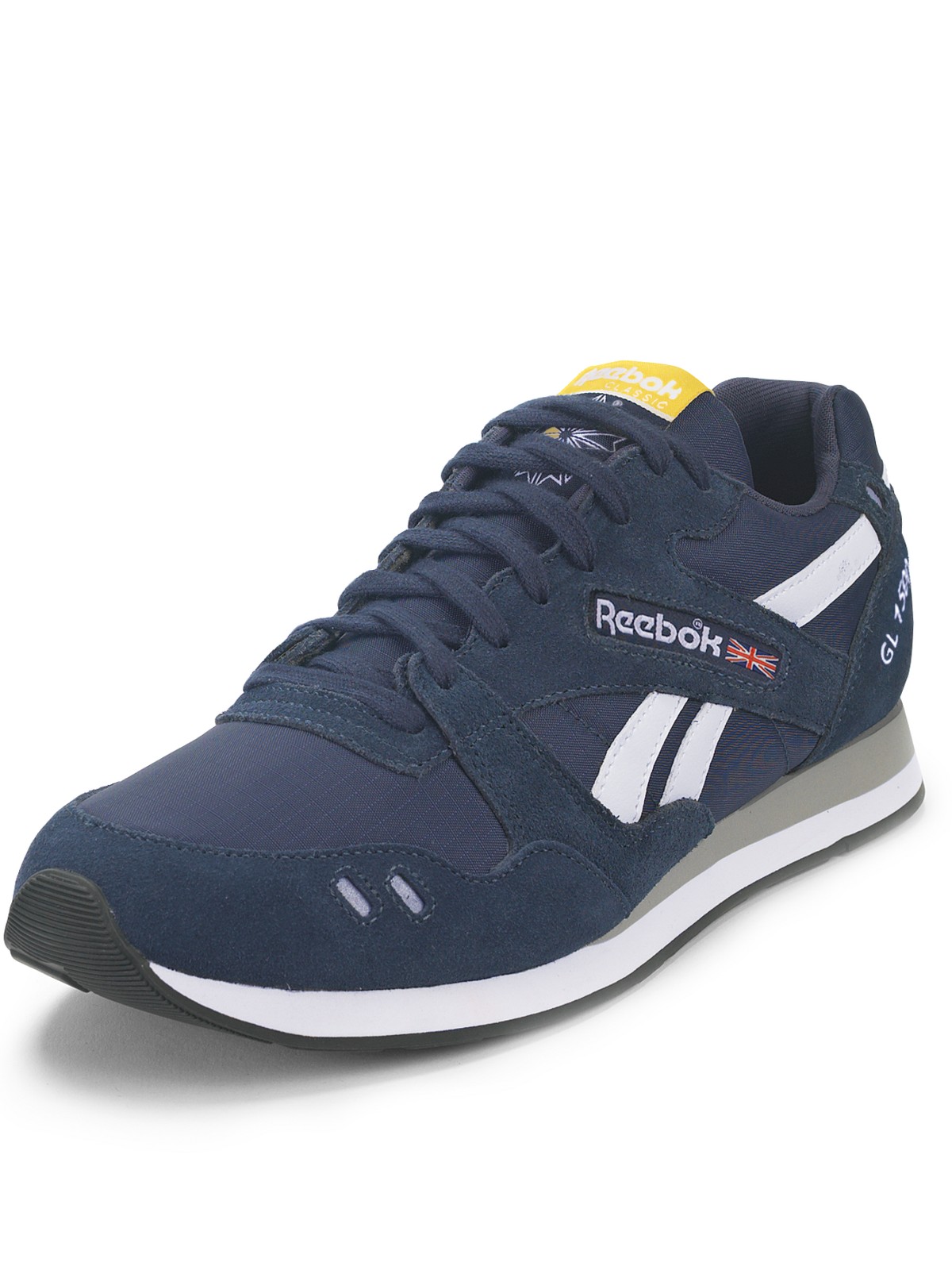 navy reebok trainers