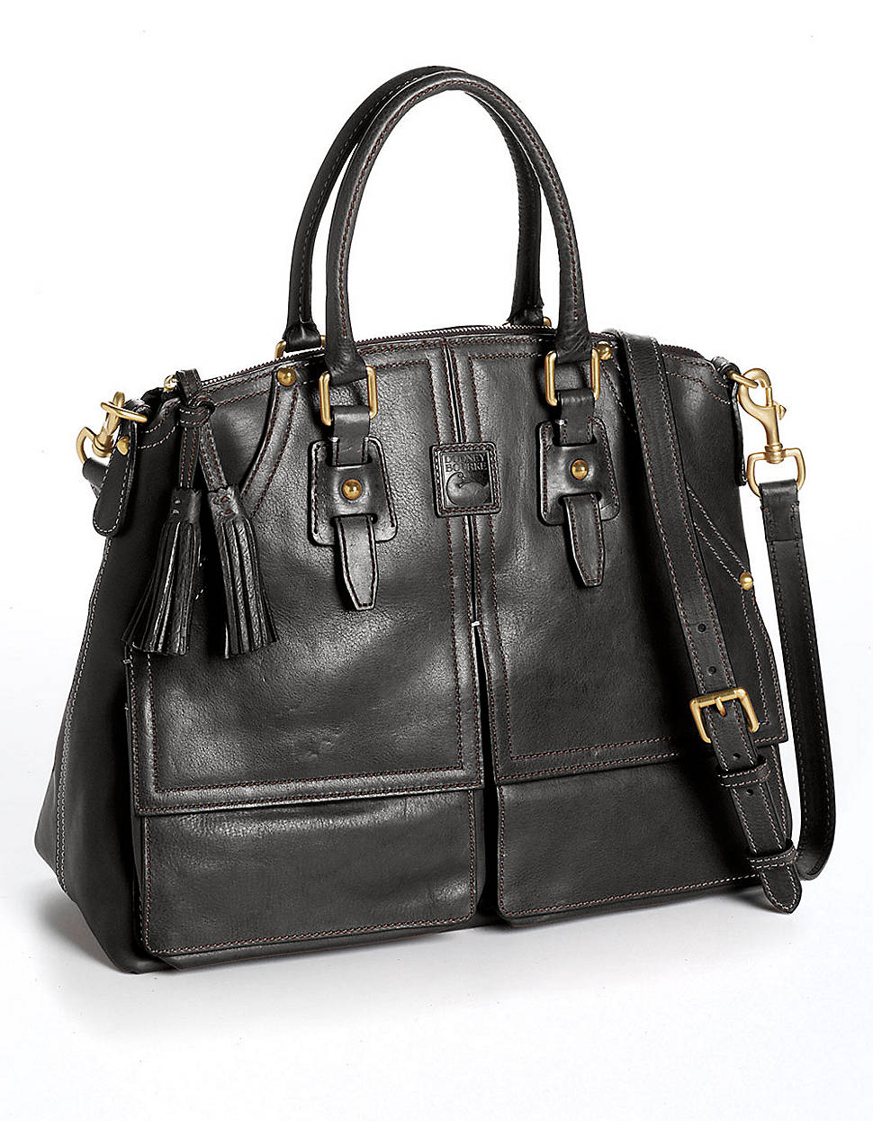 dooney and bourke black leather satchel