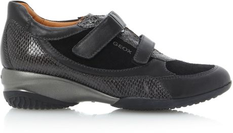 geox wedge trainers black