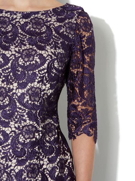 Untold Lace Dress with Sleeves in Purple