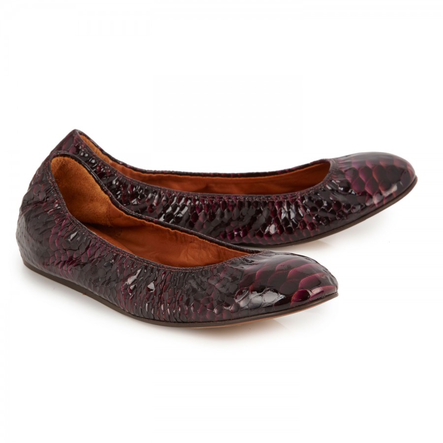 lanvin leather ballet flats