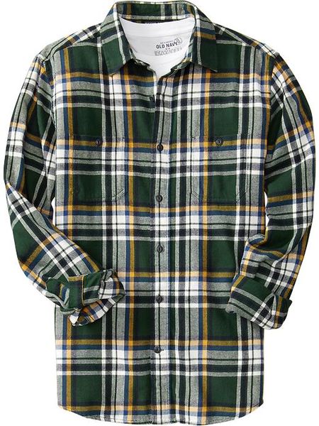 Old Navy Regular Fit Flannel Shirts in Multicolor for Men (Pine ...