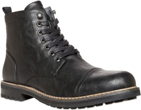 steve madden kontac leather cap toe boot