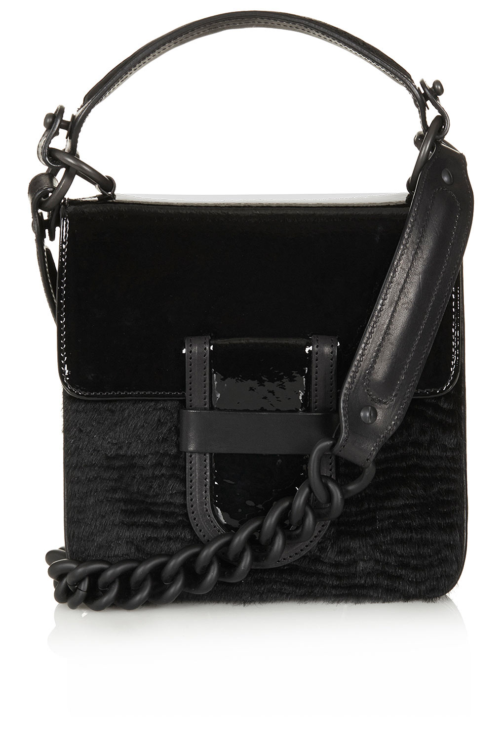 Topshop Leather Cross Body Bag in Black | Lyst