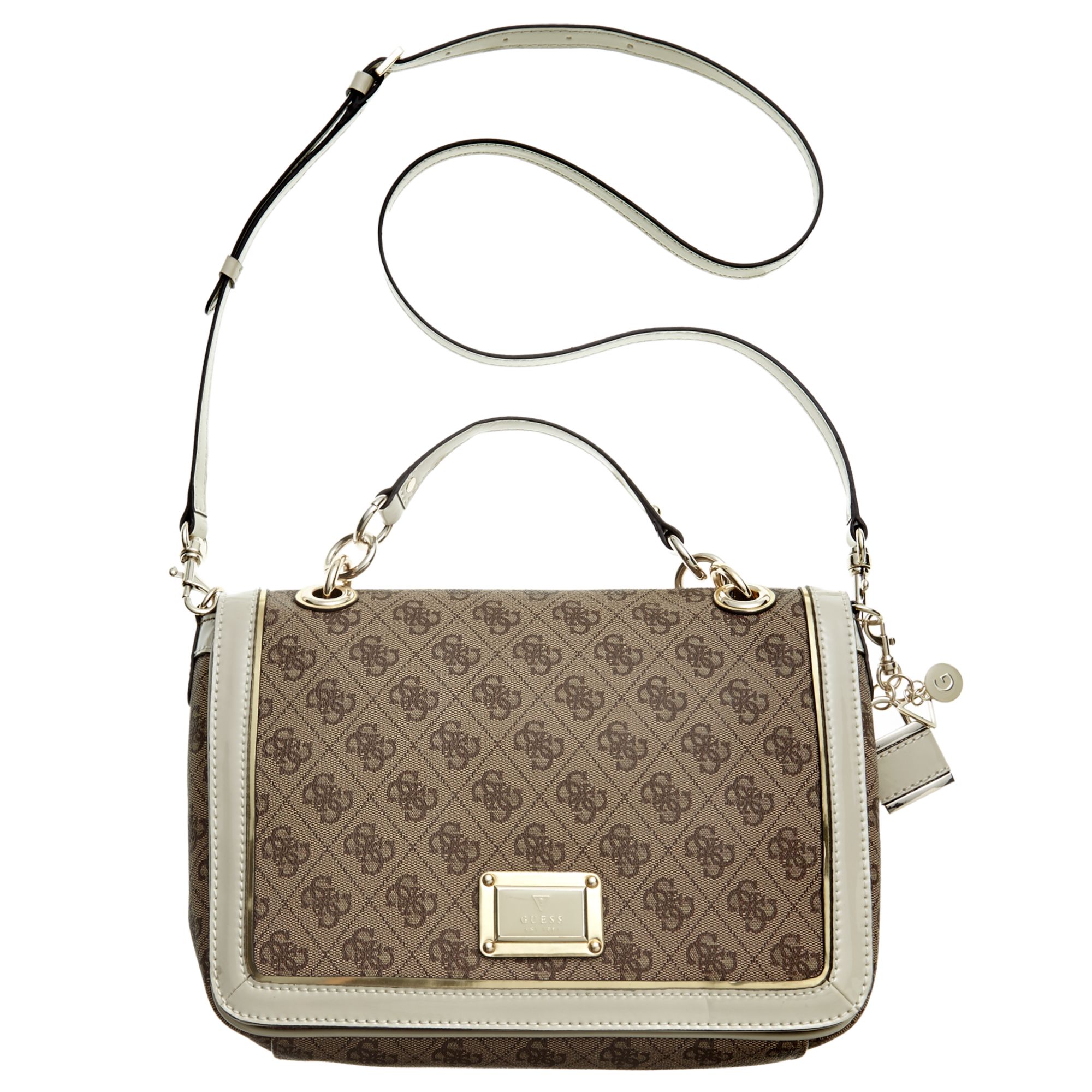 White Guess Handbag. GUESS Women&#39;s Britta Mini Crossbody Top Zip White One Size.