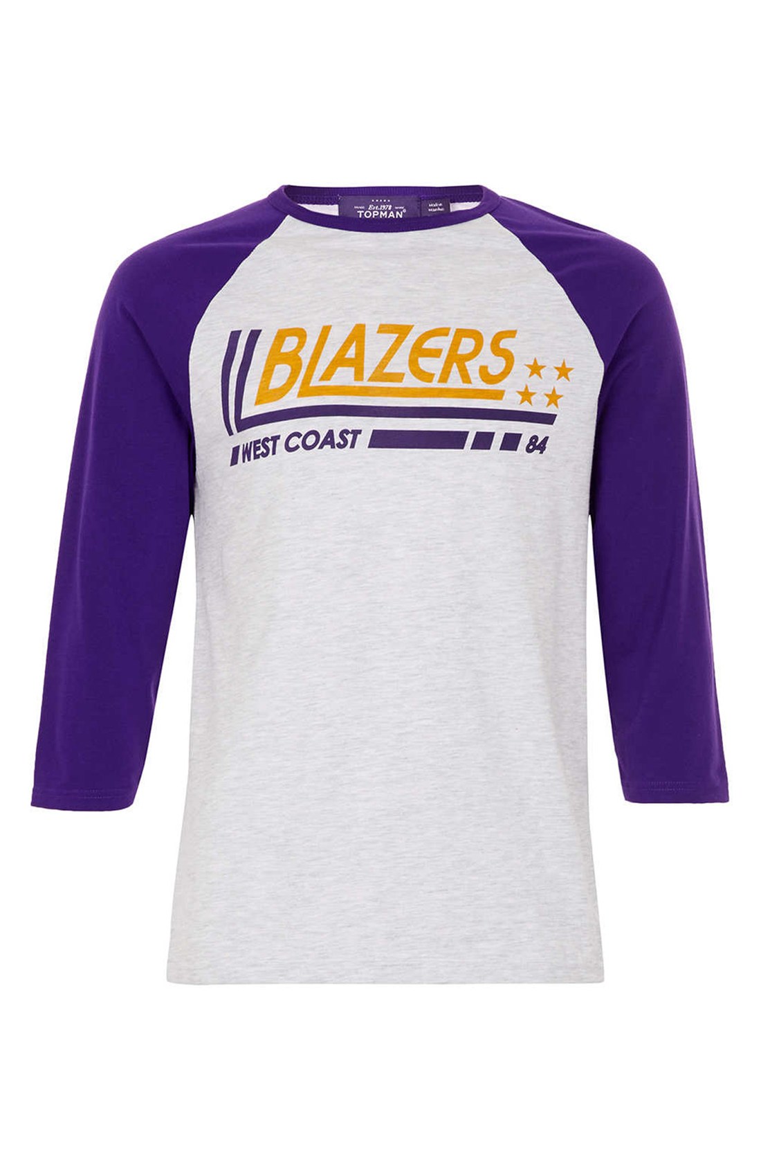 Topman Blazers Baseball T Shirt in White for Men (Purple) | Lyst