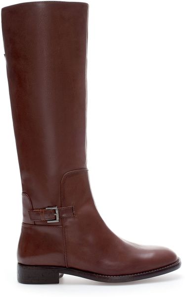 Zara Leather Riding Boot in Brown (Leather) | Lyst