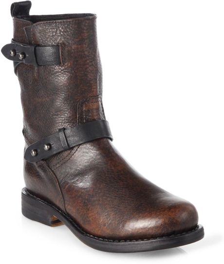 cognac moto boots