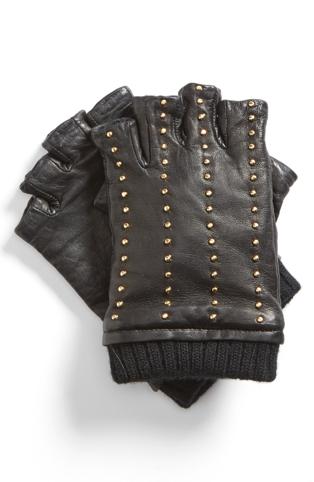 Michael Michael Kors Studded Fingerless Gloves in Black (Black/ Gold Stud) Lyst
