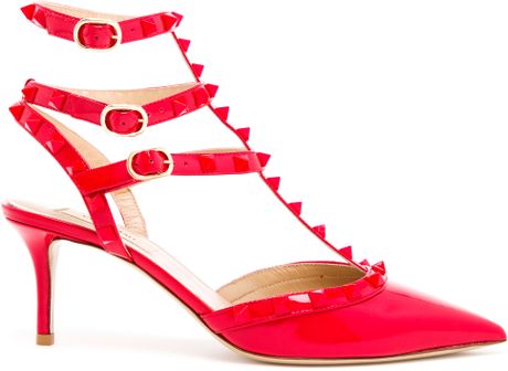 red patent leather kitten heels