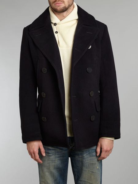 ralph lauren navy blue peacoat