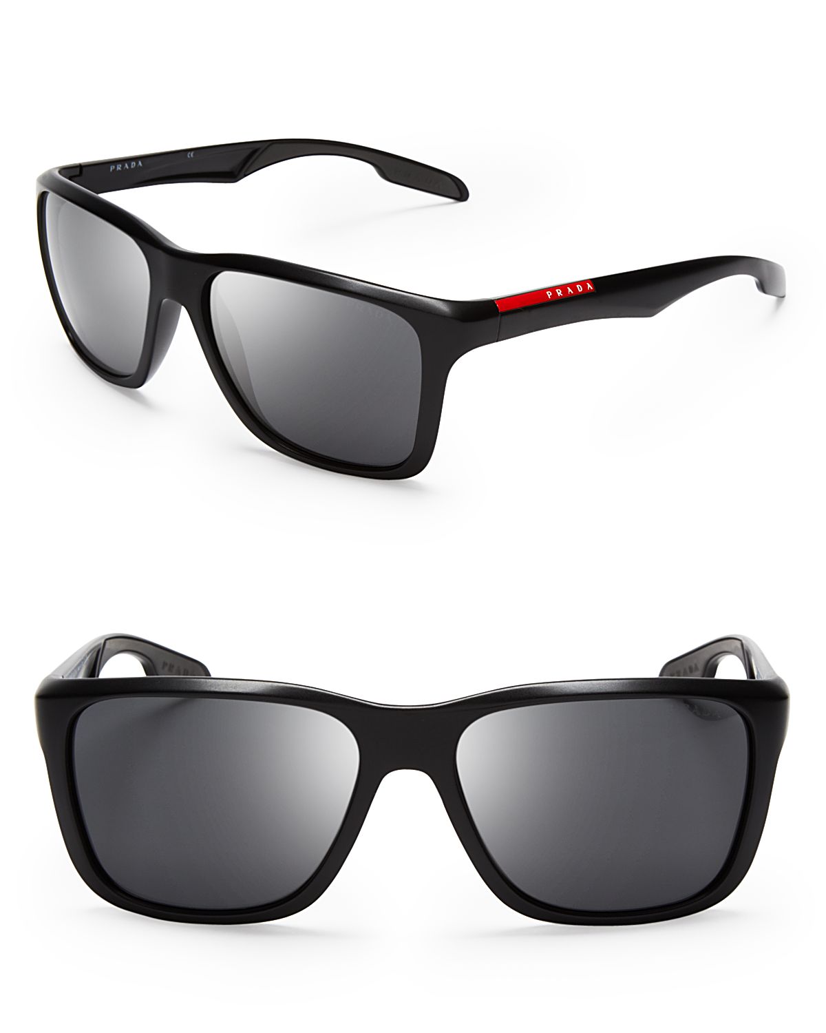 Prada Lifestyle Sport Wayfarer Sunglasses in Black for Men Matte Black 