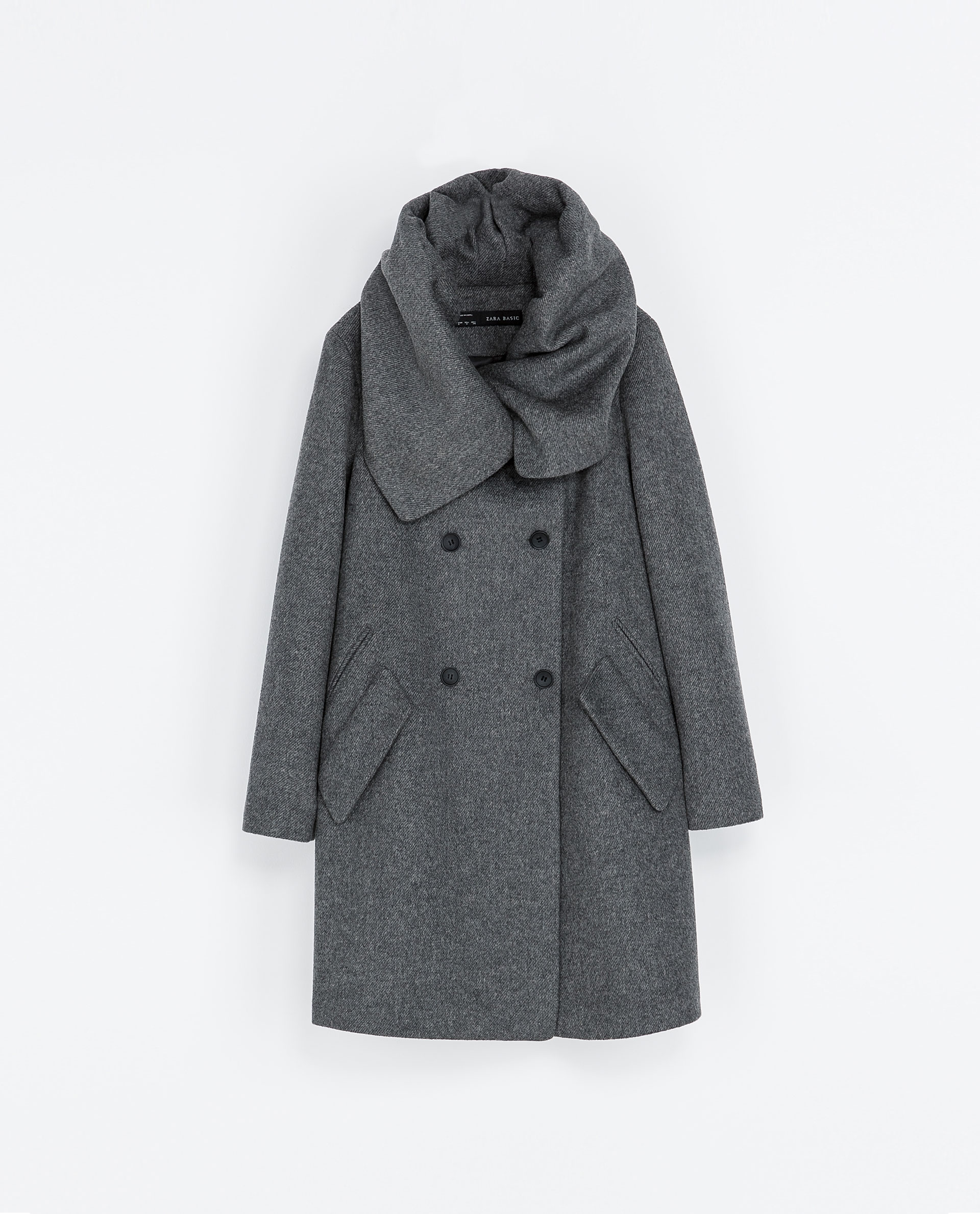 Zara Wollen Wrap-around Coat in Gray (Mid-grey) | Lyst