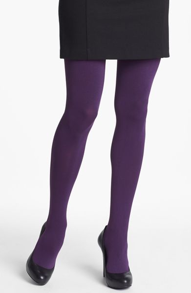 Dkny Super Opaque Control Top Tights In Purple Plum Lyst 