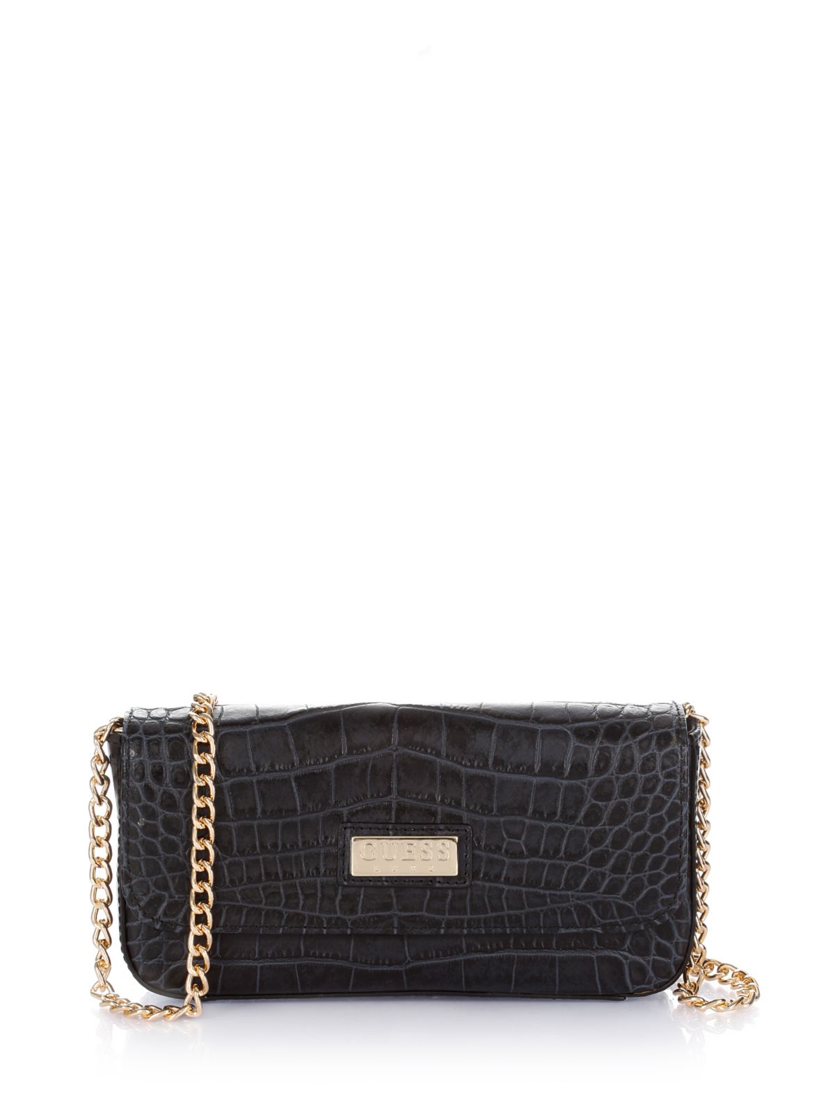 Guess Patty Flap Clutch in Black Lyst
