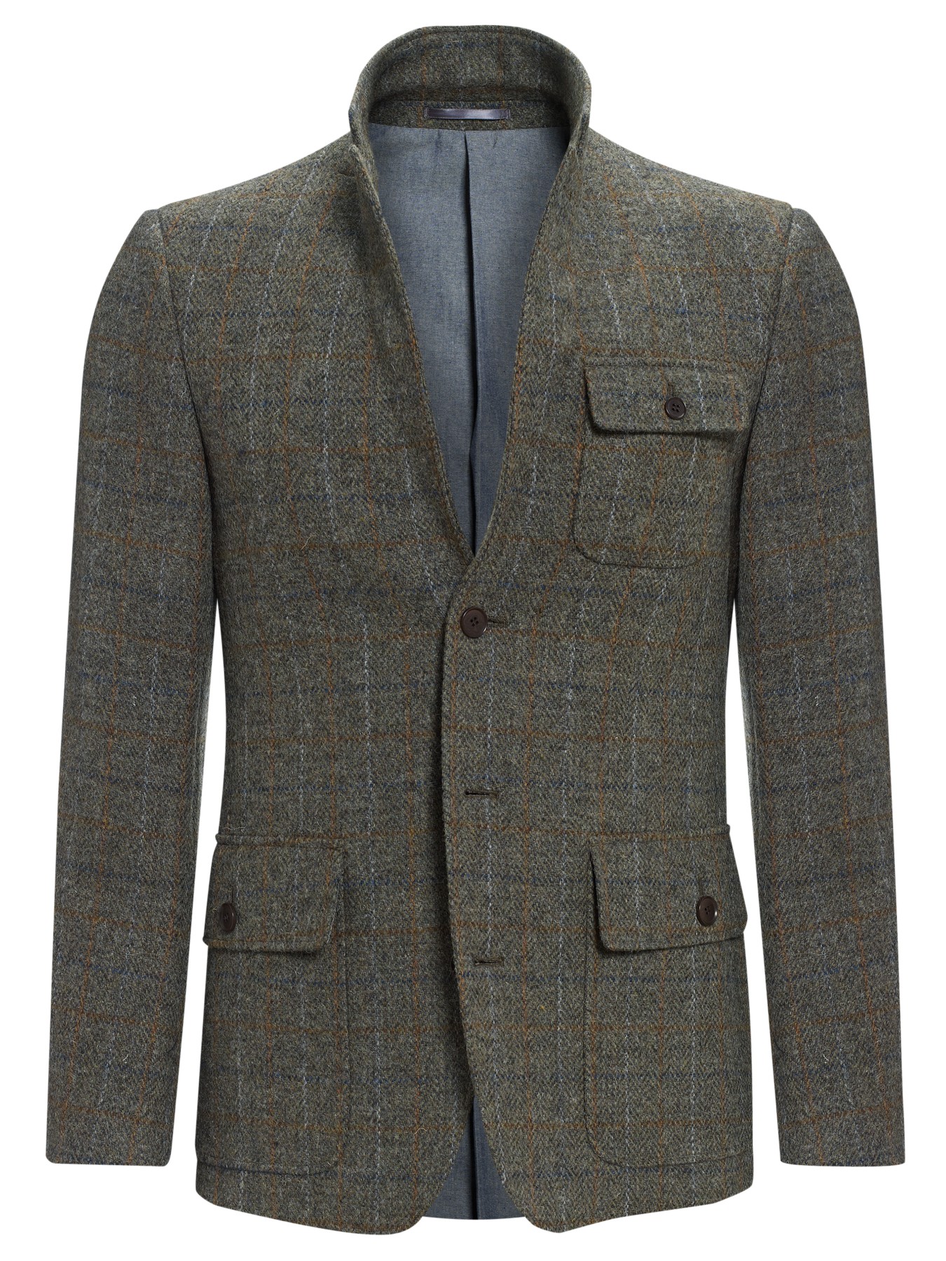 John Lewis Harris Tweed Vintage Check Blazer in Green for Men Lyst