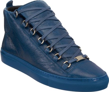 balenciaga arena high blue oil