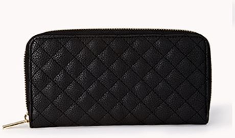 Forever 21 Iconic Quilted Faux Leather Wallet in Black - Lyst