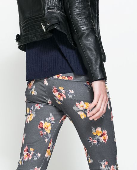 printed trousers zara