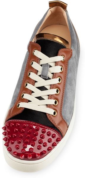 Christian Louboutin Louis Junior Spikes Mens Flat in Red for Men | Lyst