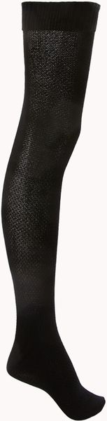 Forever 21 Textured Over The Knee Socks in Black | Lyst