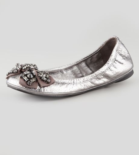pewter ballerina flats