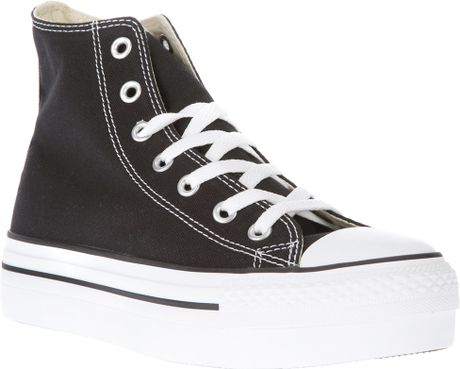 high top black platform converse