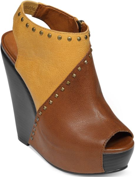 Lucky Brand Ramona Platform Wedge Sandals in Brown (Bourbon) | Lyst