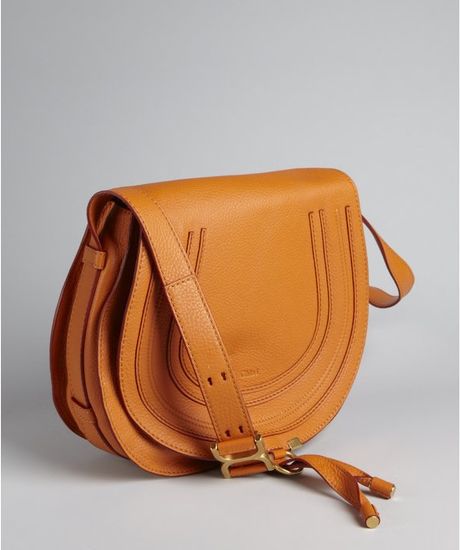 ChloÃ© Indian Summer Grained Lambskin Marcie Crossbody Bag in Brown