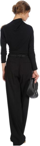 Stefanel Loosefit Trousers in Stretch Poly Viscose in Black | Lyst