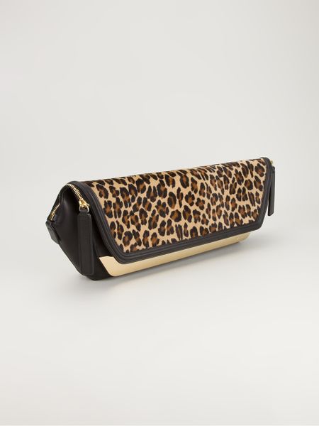 black leopard print clutch bag