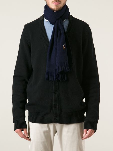 Polo Ralph Lauren Ribbed Scarf and Hat Set in Blue for Men | Lyst