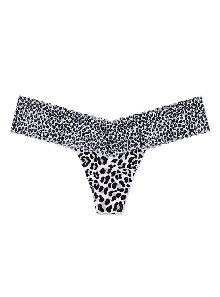 Victoria's Secret Lace Trim Thong Panty in Gray (grey leopard) Lyst