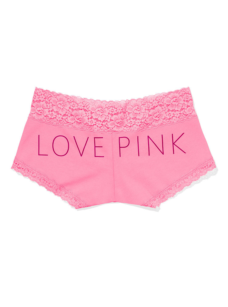 Victorias Secret Lace Trim Boyshort Panty Floral M In Pink Love Pink On Pink Lyst 6977