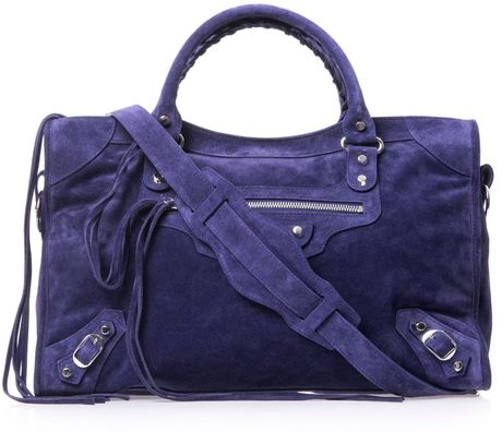 balenciaga suede city bag