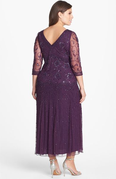 beaded mesh gown pisarro nights
