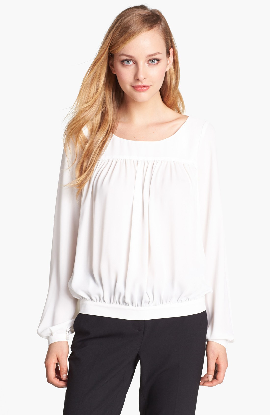 Vince Camuto Peasant Blouse In White New Ivory Lyst