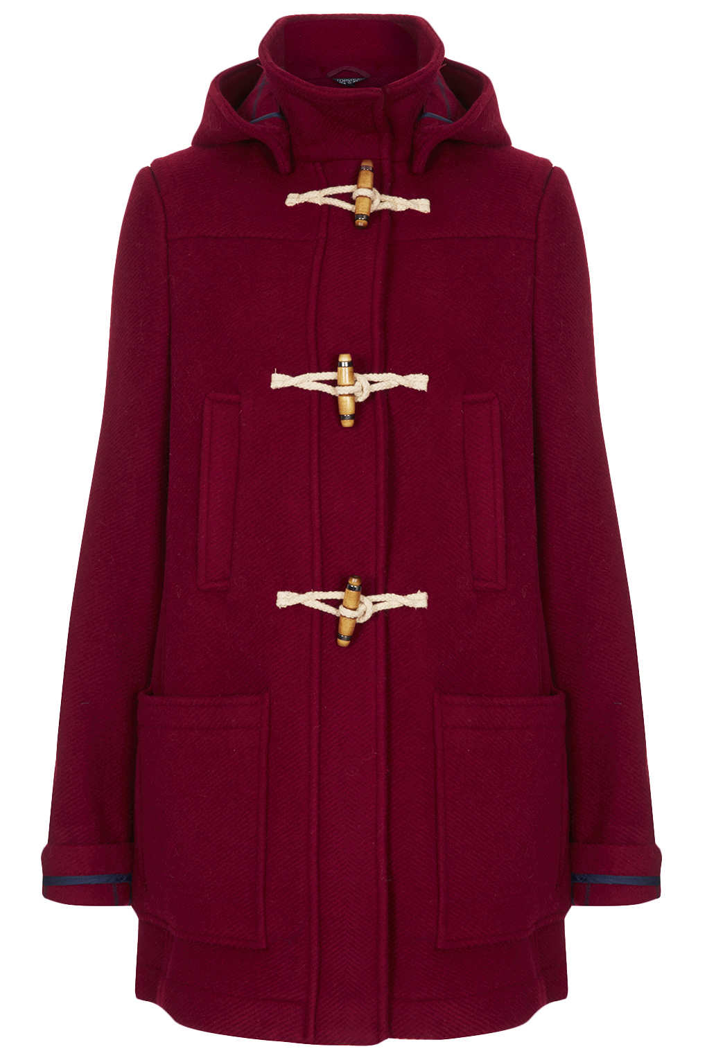 Bound Seam Duffle Coat in Red (CHERRY) Lyst