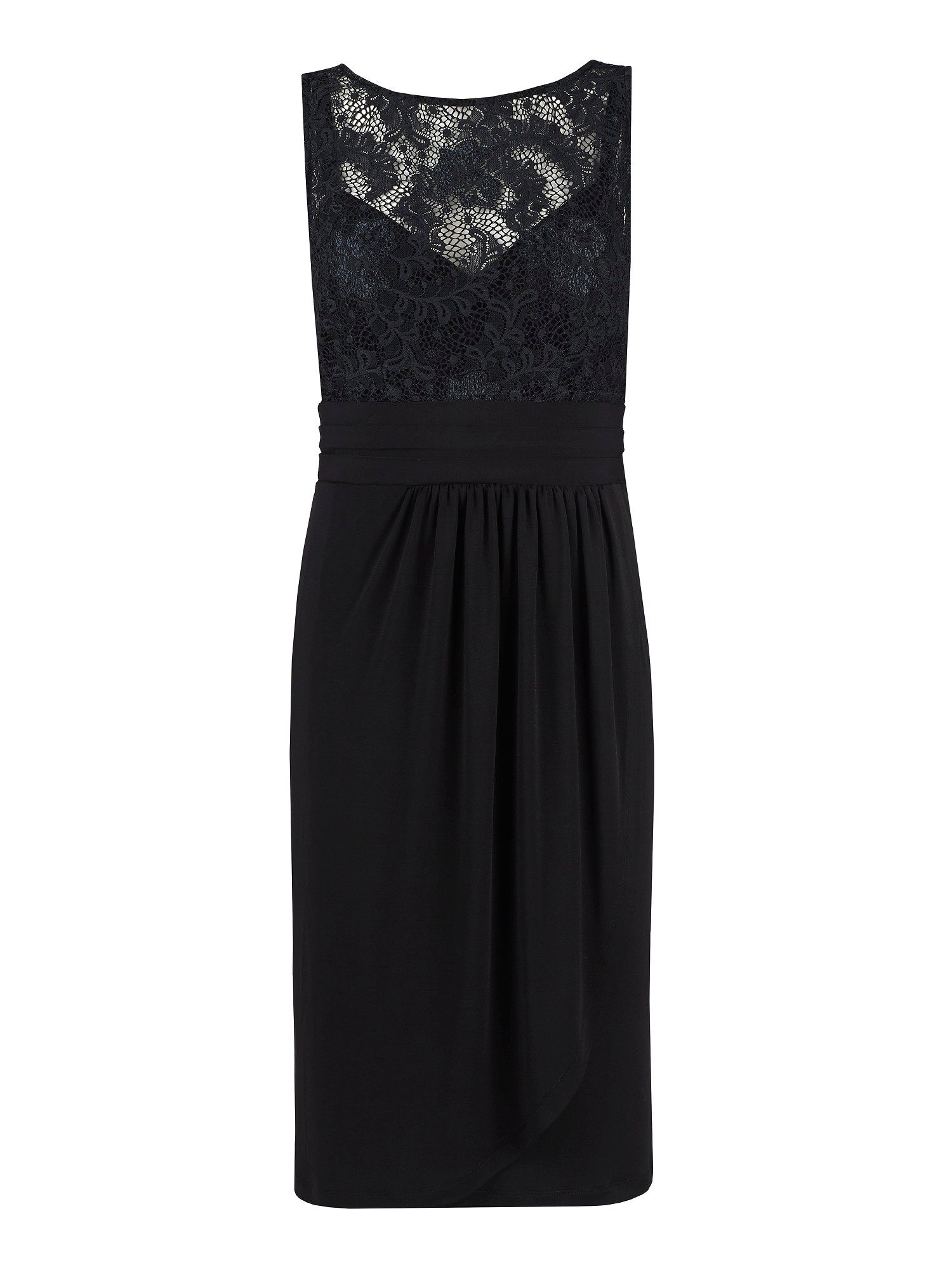 Alexon Lace Top Jersey Dress in Black Lyst