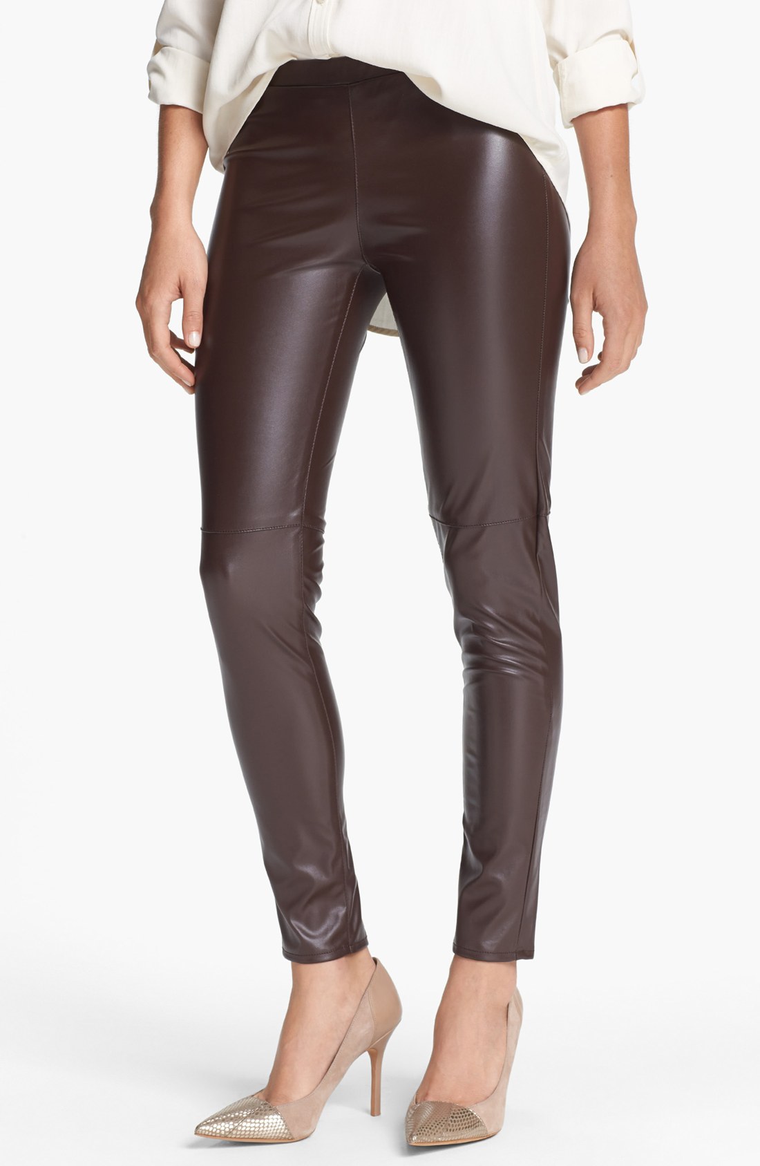 Brown Faux Leather Leggings  International Society of Precision Agriculture